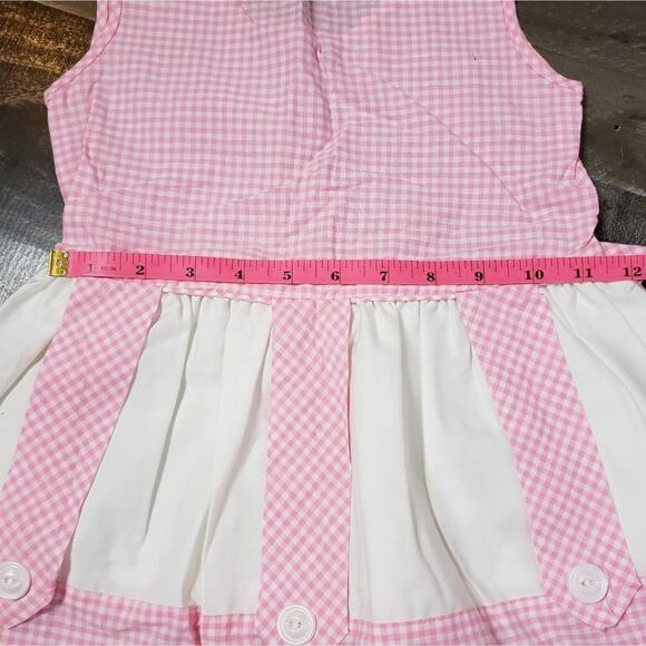 Vintage Handmade Pink & White Gingham Cottagecore Girls Dress - Picture 4 of 5